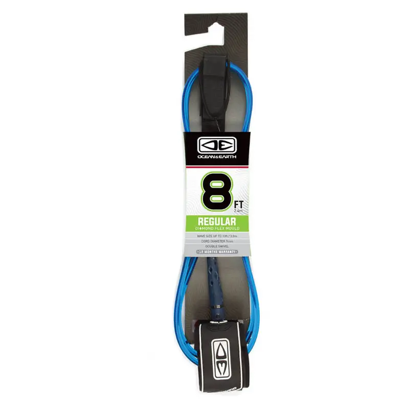 Ocean & Earth Moulded Surf Leash – 8Ft Blue 1