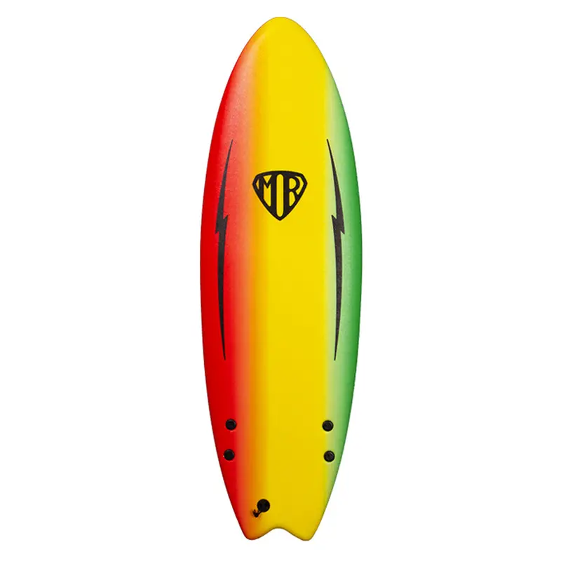 Ocean & Earth Mr Ezi Rider Twin-Fin Softboard – Rasta Pattern 1