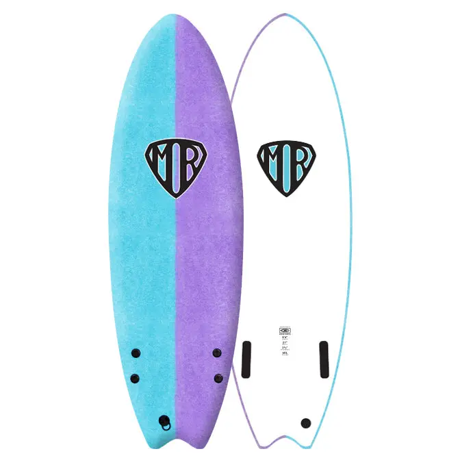 Ocean & Earth Mr Ezi Rider Twin Fin Violet Softboard 1