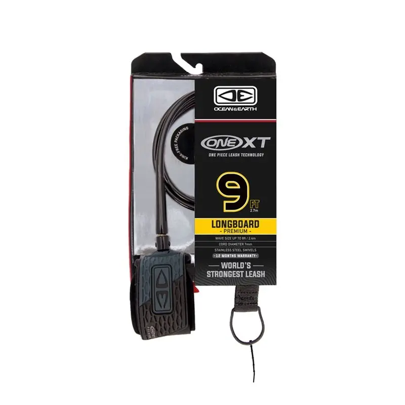 Ocean & Earth One-Xt Longboard Knee Leash – 9Ft Black, Premium Construction 1
