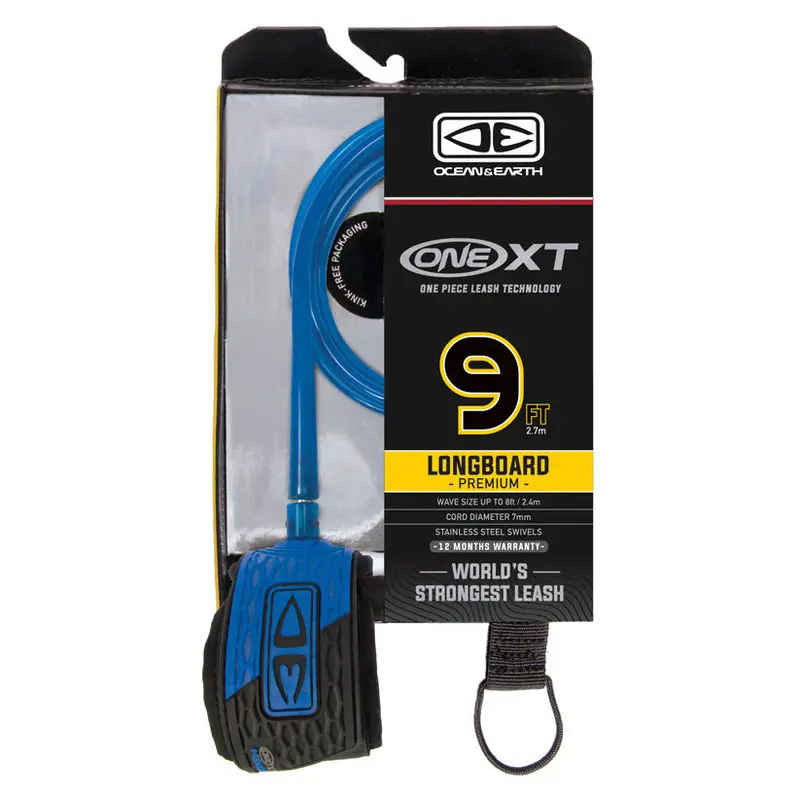 Ocean & Earth One-Xt Longboard Leash – 9Ft Blue, Standard Ankle Fit 1