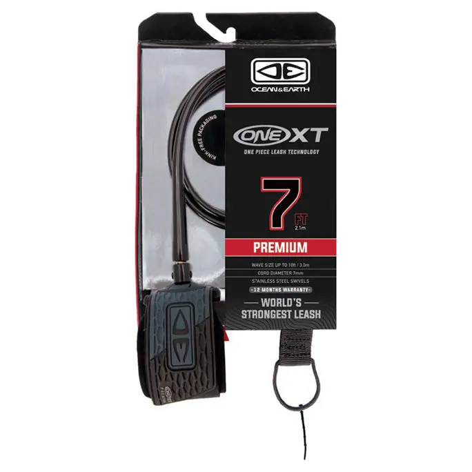 Ocean & Earth Premium One-Xt 7Ft Black Surf Leash 1