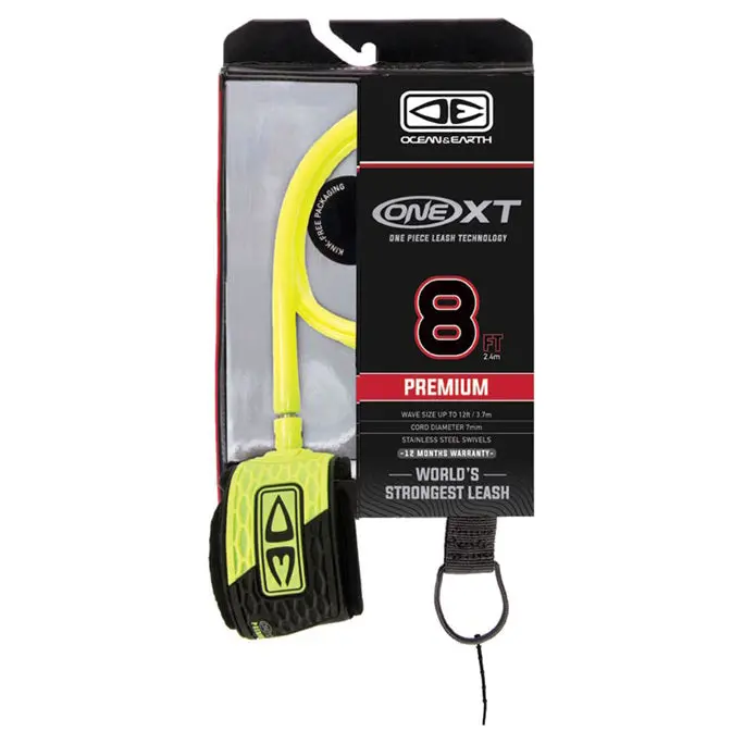 Ocean & Earth Premium One-Xt 8Ft Yellow Surf Leash 1