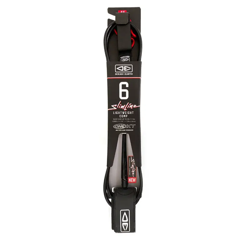 Ocean & Earth Slimline 6Ft Comp One-Xt Leash – Black 1