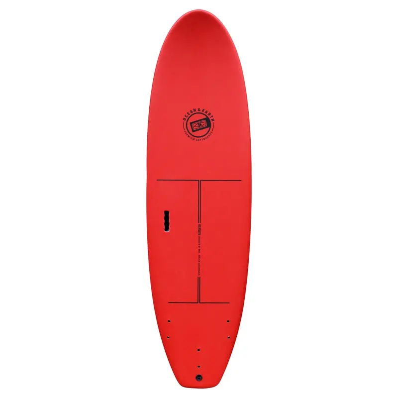 Ocean & Earth Surf School Ssb Softboard – Red Beginner-Friendly Design 1
