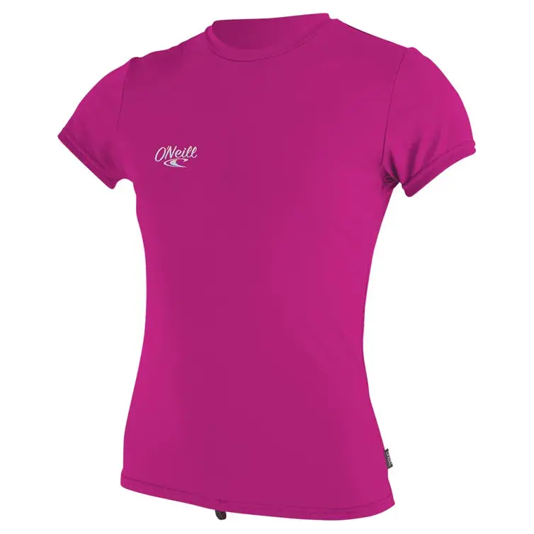 O'Neill Girls' Premium Skins Rash Vest – Short Sleeve, Berry Hue 1