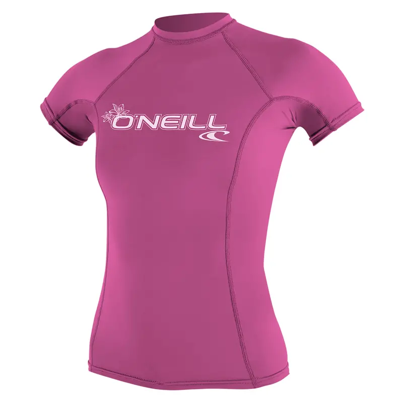 O'Neill Women'S Basic Skins Rash Guard – Short Sleeve In Fox Pink 1