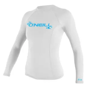 O'Neill Women'S Basic Skins Upf 50+ Long Sleeve Rash Vest – White 1