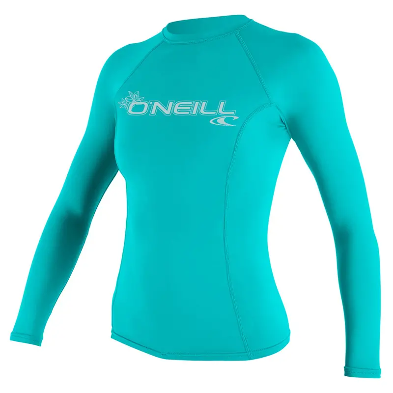 O'Neill Women'S Basic Skins Upf 50+ Rash Guard – Light Aqua 1