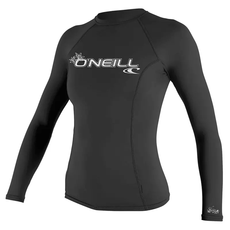 O'Neill Women'S Basic Skins Uv-Protective Long-Sleeve Rash Vest – Black 1