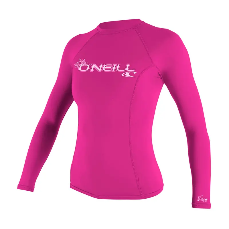 O'Neill Women'S Fox Pink Rash Guard – Upf 50+ Long Sleeve Skin Suit 1