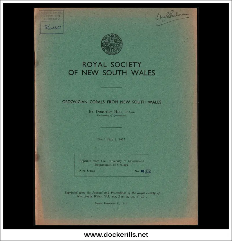 Ordovician Coral Fauna Of New South Wales – Dorothy Hill Paleontological Study 1