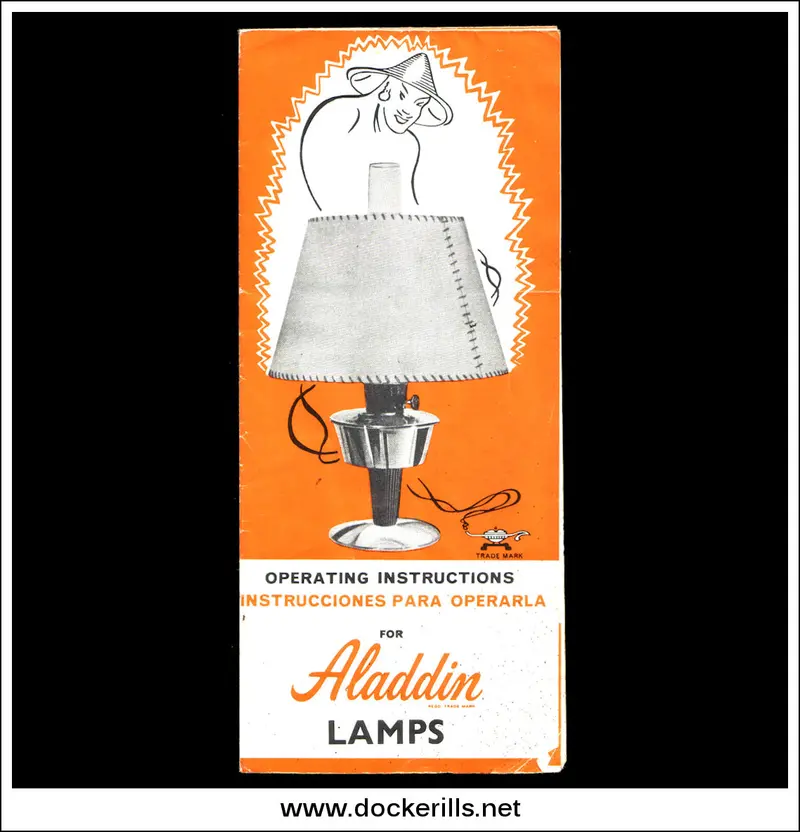 Original 19Th-Century Aladdin Lamp Instruction Sheet – Bilingual English & Spanish 1