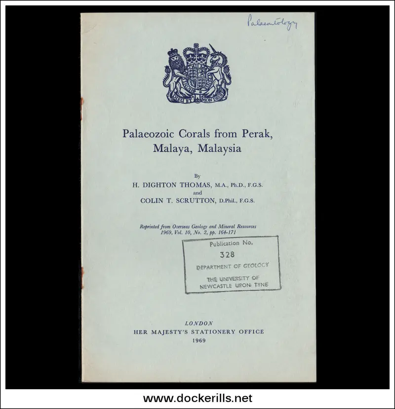 Palaeozoic Coral Assemblages From Perak, Malaya – H. Dighton Thomas & C. T. Scrutton 1