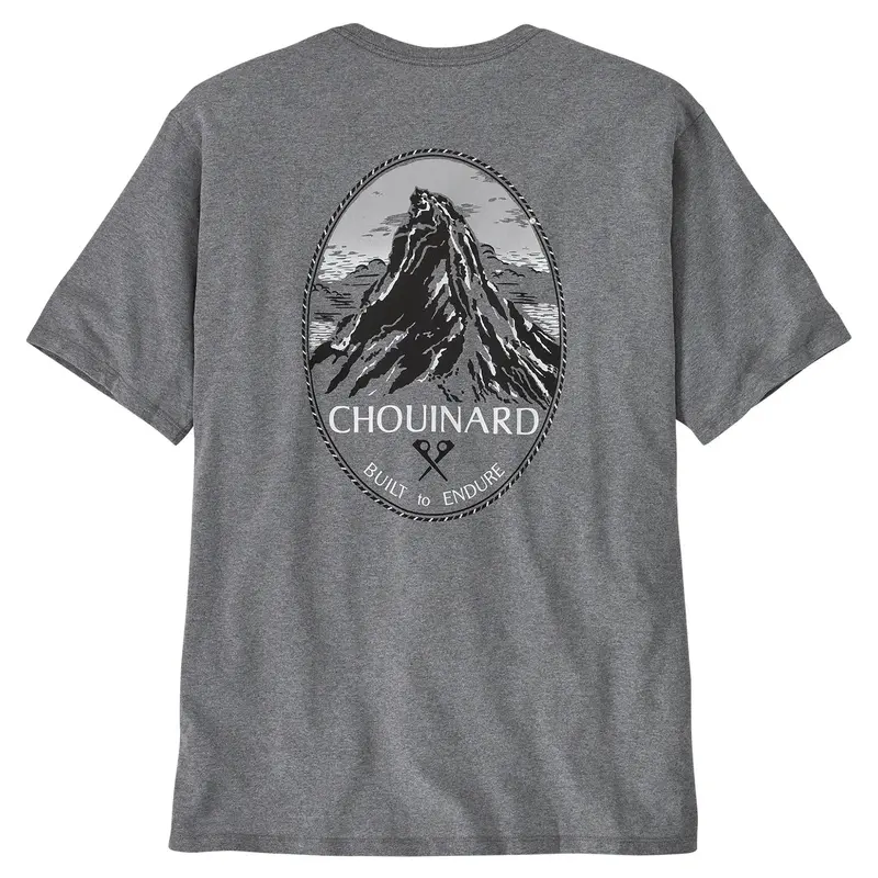 Patagonia Chouinard Crest Pocket Responsibili-Tee – Gravel Heather Eco Cotton Tee 1