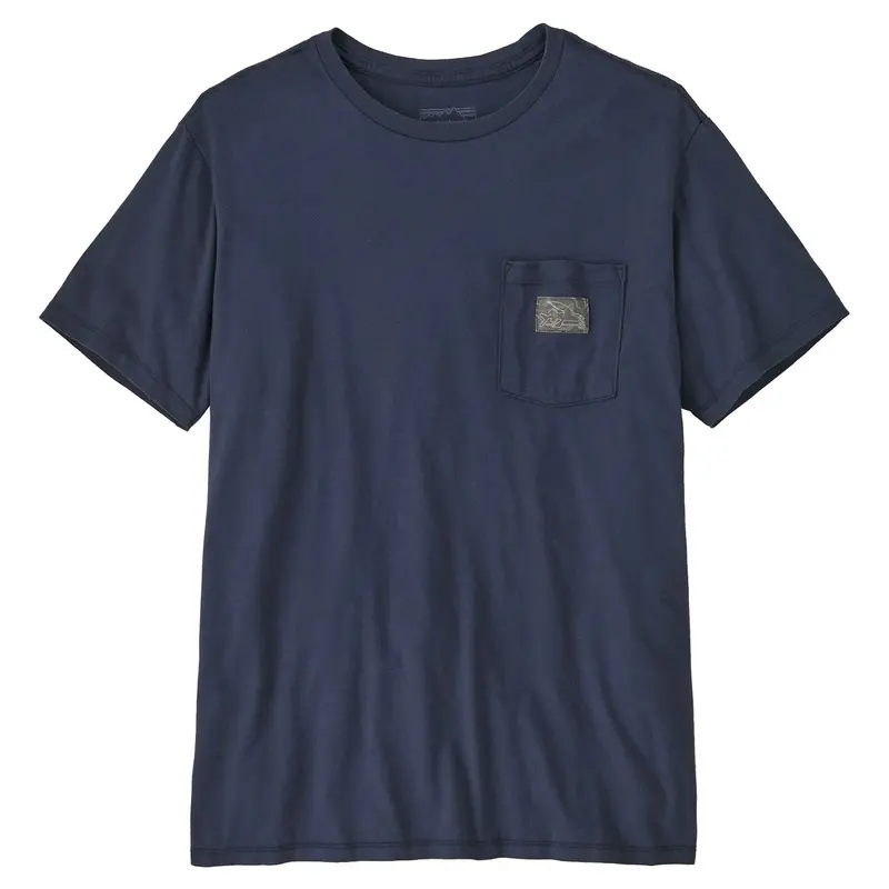 Patagonia Flying Fish Tides Organic Cotton Pocket T-Shirt – New Navy 1