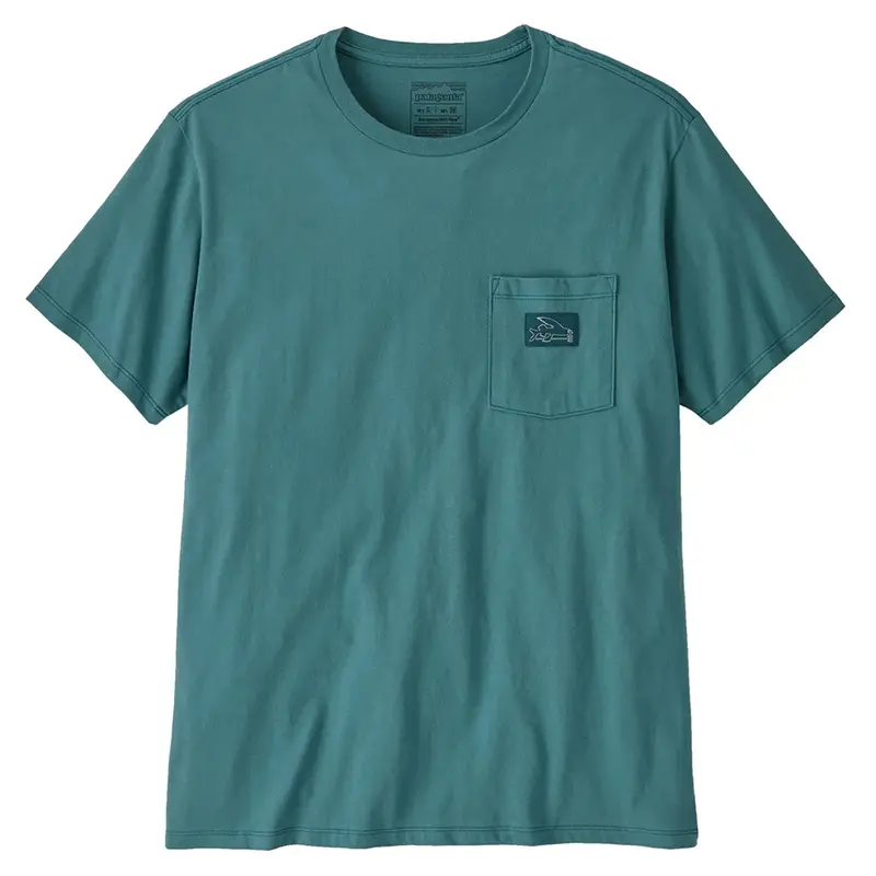 Patagonia Flying Fish Tides Organic Cotton Tee – Wetland Blue Graphic Print 1