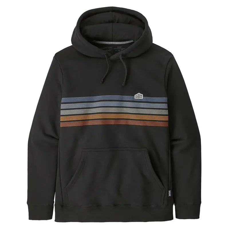 Patagonia Line Logo Ridge Stripe Uprisal Hoody For Men In Ink Black 1