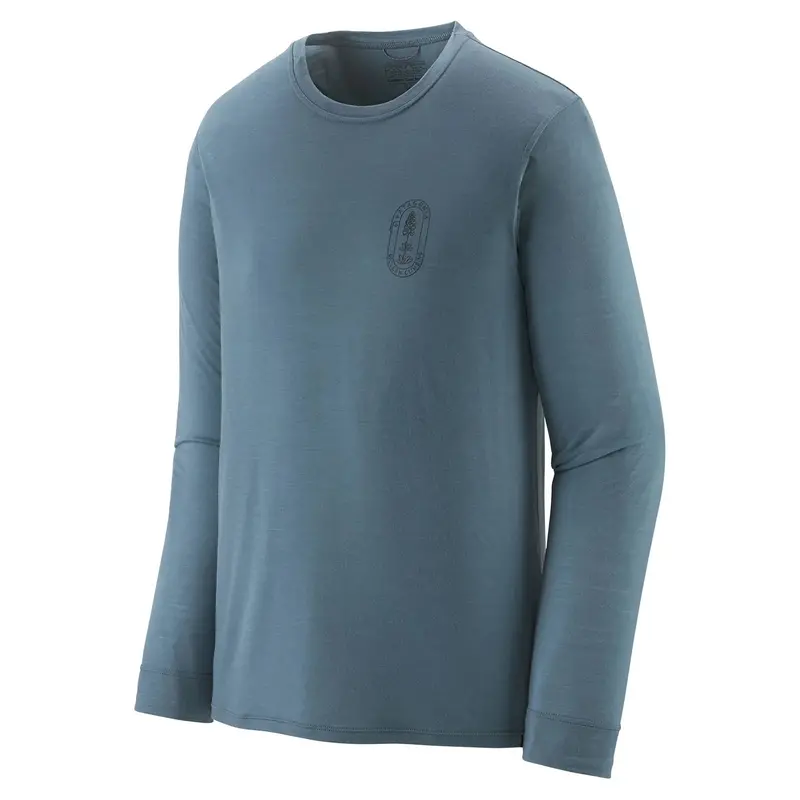 Patagonia Men'S Capilene Cool Merino Blend Long-Sleeve Graphic Shirt – Cobalt Blue 1