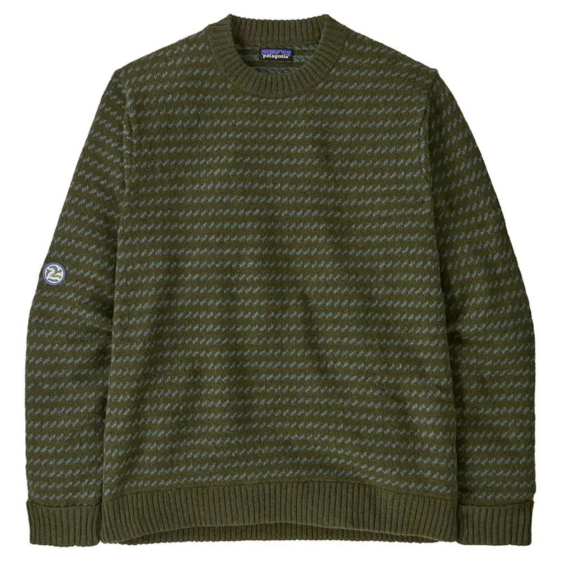 Patagonia Men'S Recycled Wool-Blend Sweater – Pine Needle Green Fisherman Stitch 1
