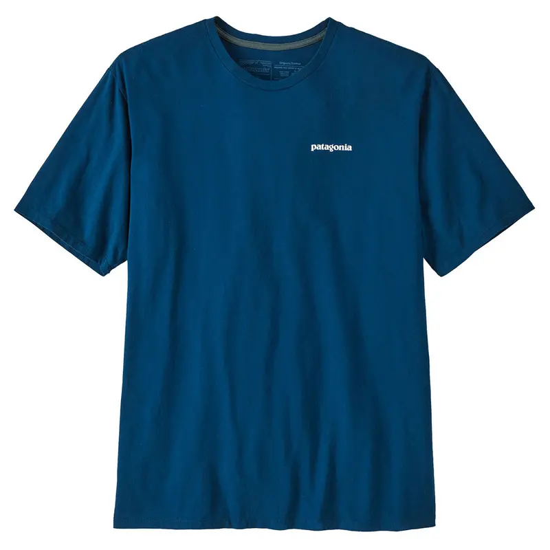 Patagonia P-6 Mission Organic Cotton Tee For Men – Lagom Blue Sustainable Crewneck 1
