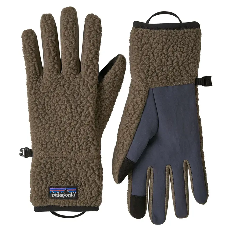 Patagonia Retro Pile Fleece Gloves In Marlow Brown 1