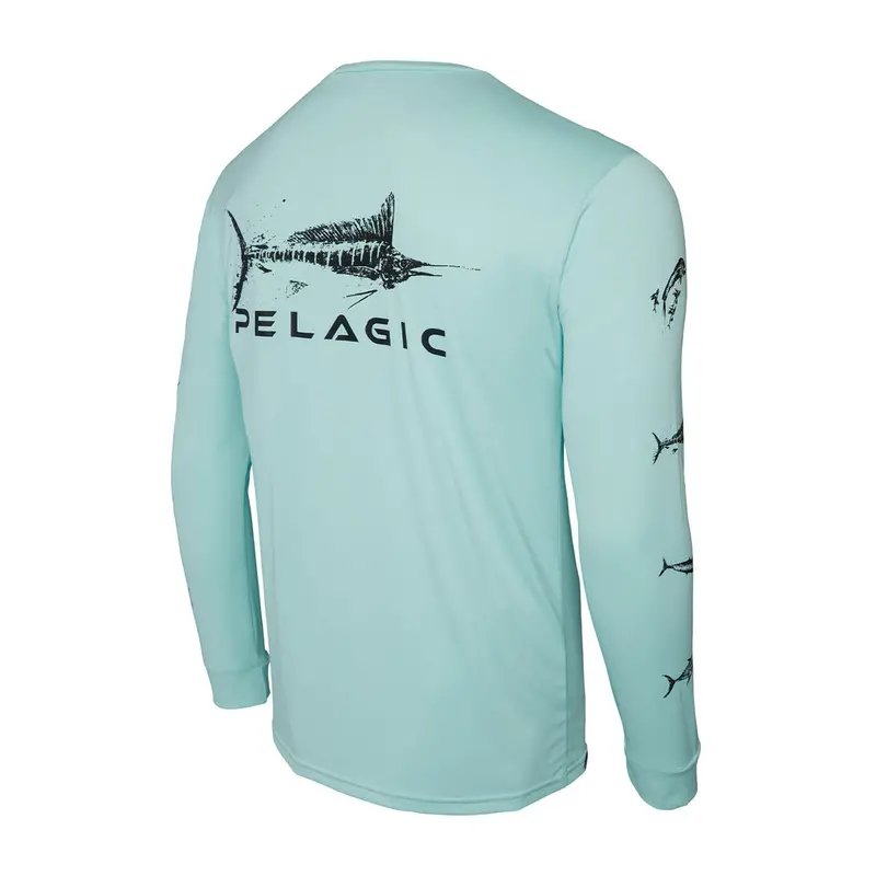 Pelagic Aquatek Gyotaku Art Fishing Shirt – Japanese-Inspired Printed Sunwear 1