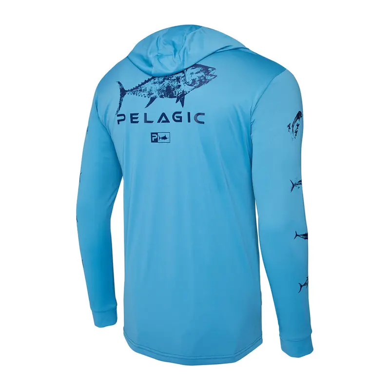 Pelagic Aquatek Gyotaku Hooded Fishing Shirt – Art-Inspired, Sun-Resistant Outer Layer 1