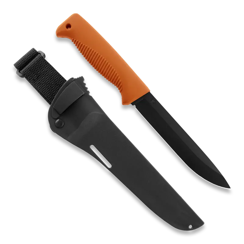 Peltonen M95 Ranger Puukko – Black Cerakote With Orange Handle (Fjp140) 1