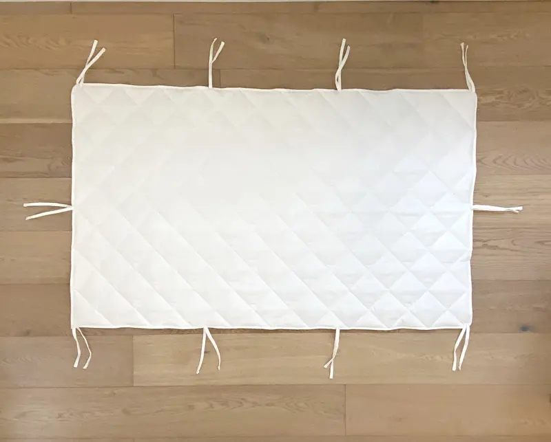 Quilted Playhouse Floor Mat – Non-Slip White Canvas (57" X 35.5") With Pole Ties 1