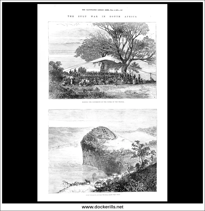 Reading The Ultimatum On The Tugela River – Zulu War Engraving, February 1879 1