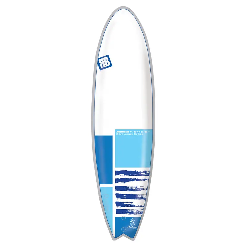 Redback Revolution Fish 6'6" Shortboard – Blue Graphic 1