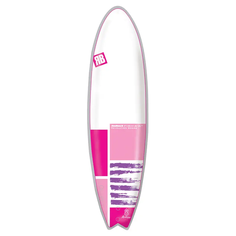 Redback Revolution Fish Shortboard – 6'6" Pink Graphic 1
