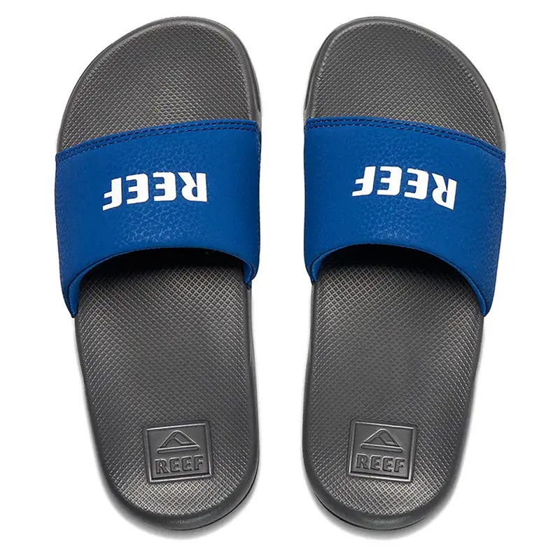 Reef Kids’ One Slide Flip-Flop – Grey And Navy Blue 1