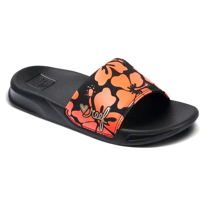 Reef Kids' One Slide Flip Flops – Hibiscus Coral Pattern 1