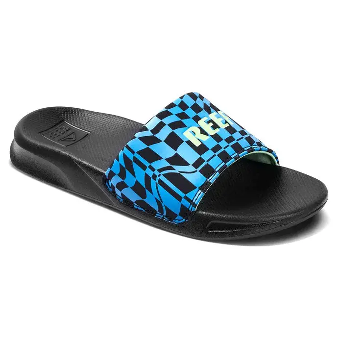 Reef Kids' One Slide Flip Flops – Swell Checkers Print 1