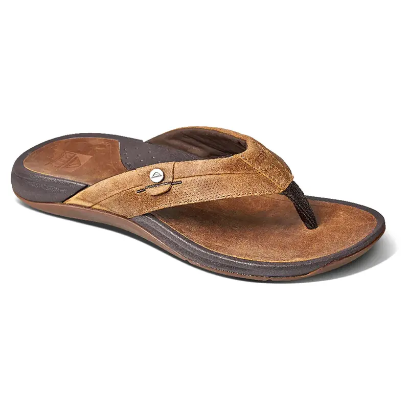 Reef Pacific Leather Flip Flops – Java Brown Genuine Leather Straps 1