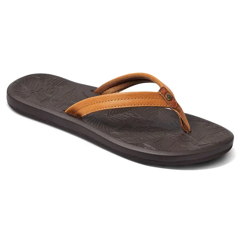 Reef Tides Women'S Flip Flops – Brown Leather 1