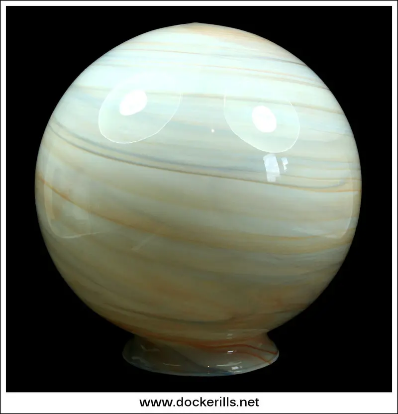 Retro Hand-Marbled Glass Lamp Shade — Pair Available 1