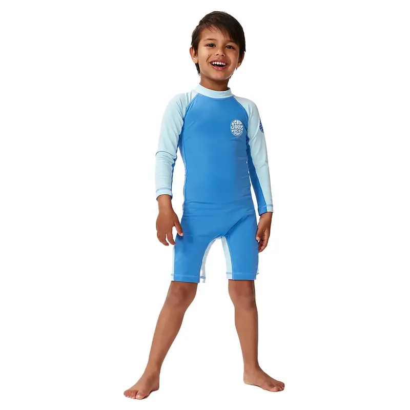 Rip Curl Boys' Uv-Protective Brushed Long-Sleeve Rash Guard – Blue Gum 1
