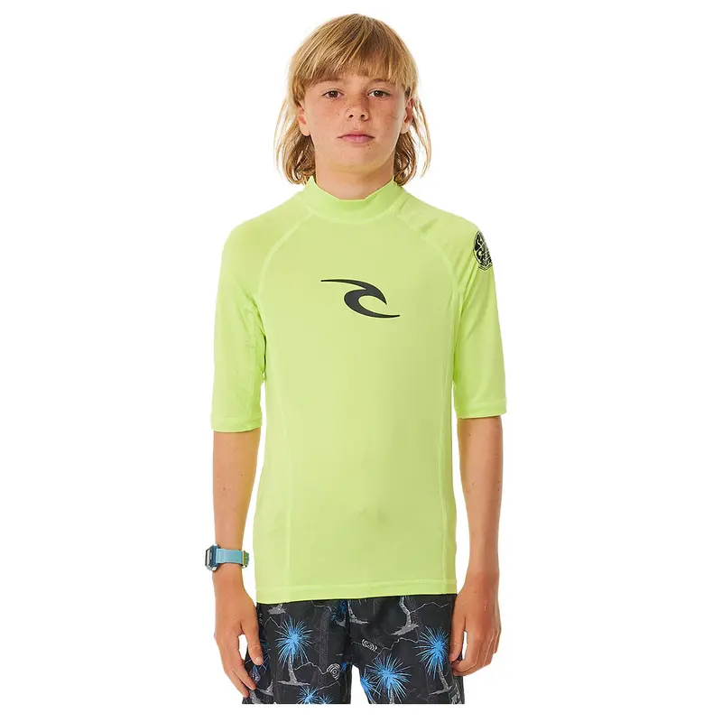 Rip Curl Boys’ Wave Upf Rash Guard – Short Sleeve