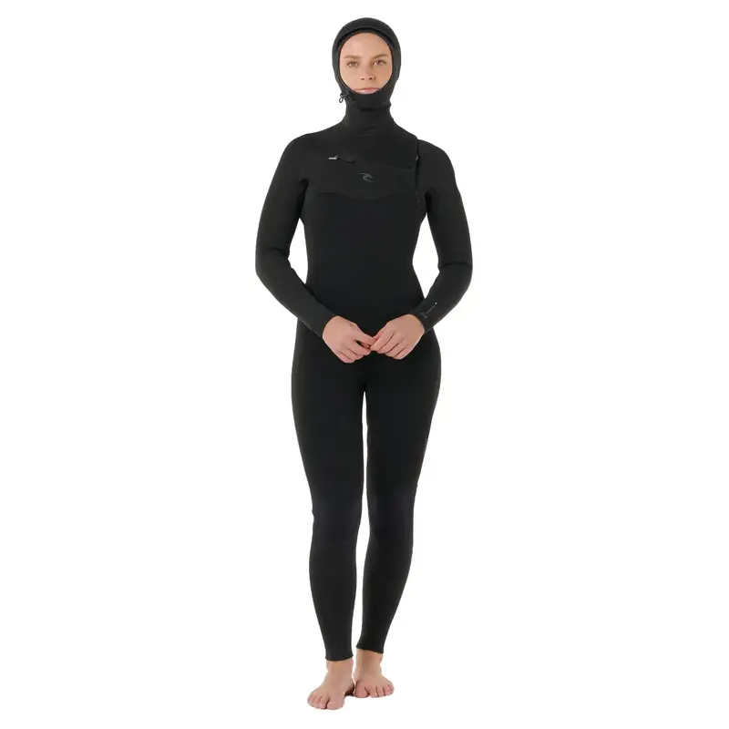 Rip Curl Dawn Patrol Women’S 5/4Mm Hooded Wetsuit – Black, 2025/2026 Model 1