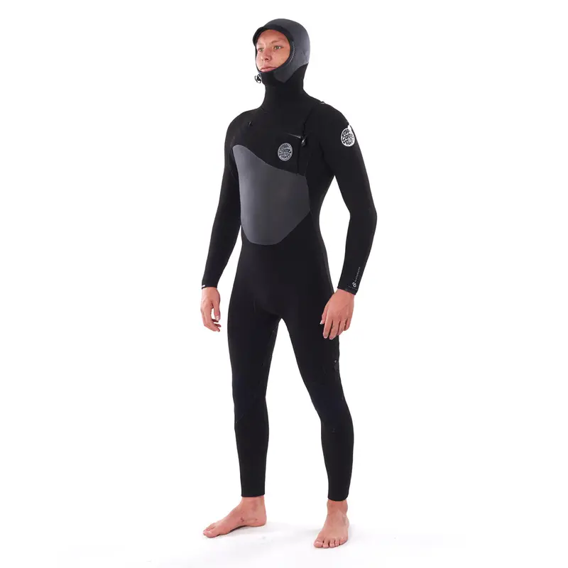 Rip Curl Flashbomb Men'S 5/4Mm Hooded Chest-Zip Wetsuit In Black 1