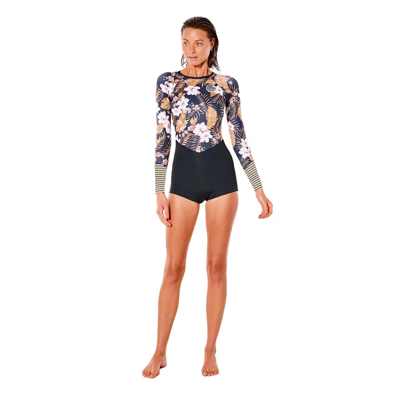 Rip Curl G Bomb Long-Sleeve Boyleg Springsuit – Black/Gold 1