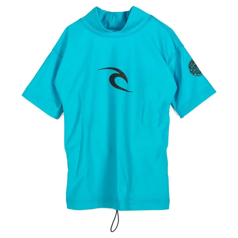 Rip Curl Grom Corpo Rash Vest – Short Sleeve, Blue Uv Protection Top 1