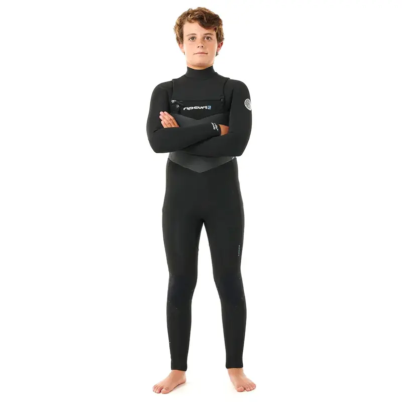 Rip Curl Junior Dawn Patrol 4/3 Chest-Zip Wetsuit – Black & Multi-Color 1