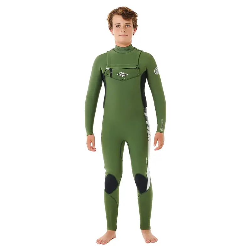 Rip Curl Junior Dawn Patrol 5/3Mm Chest-Zip Youth Wetsuit – Green (2023–2024) 1