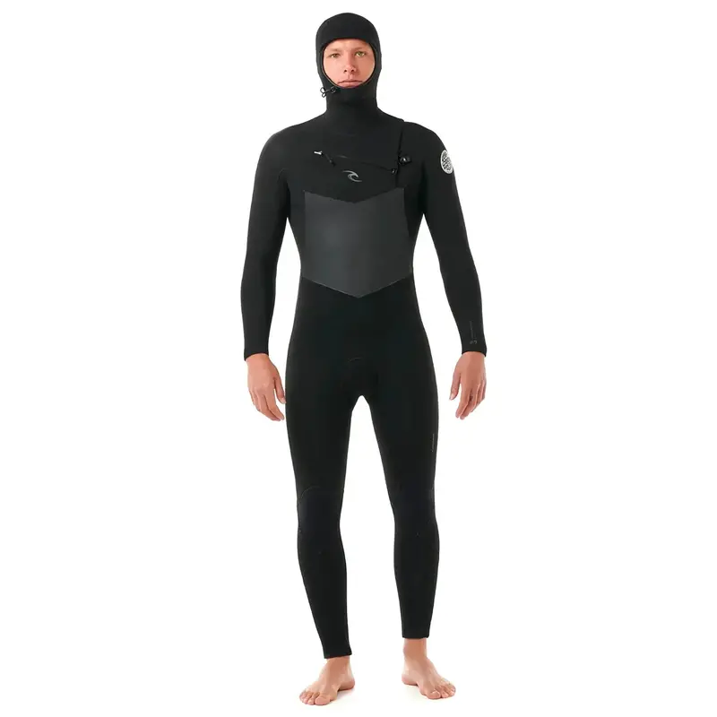 Rip Curl Men’S Dawn Patrol 5/4Mm Hooded Chest-Zip Wetsuit – Black (2024/2025) 1