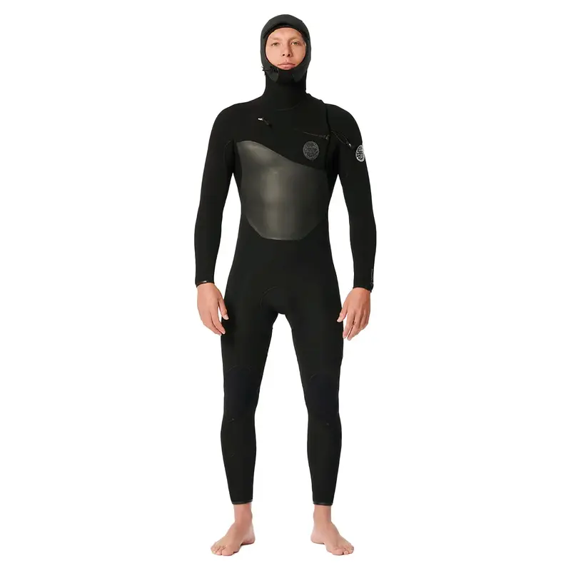 Rip Curl Men’S Flashbomb 4/3Mm Hooded Chest-Zip Wetsuit – Black (2024/2025) 1