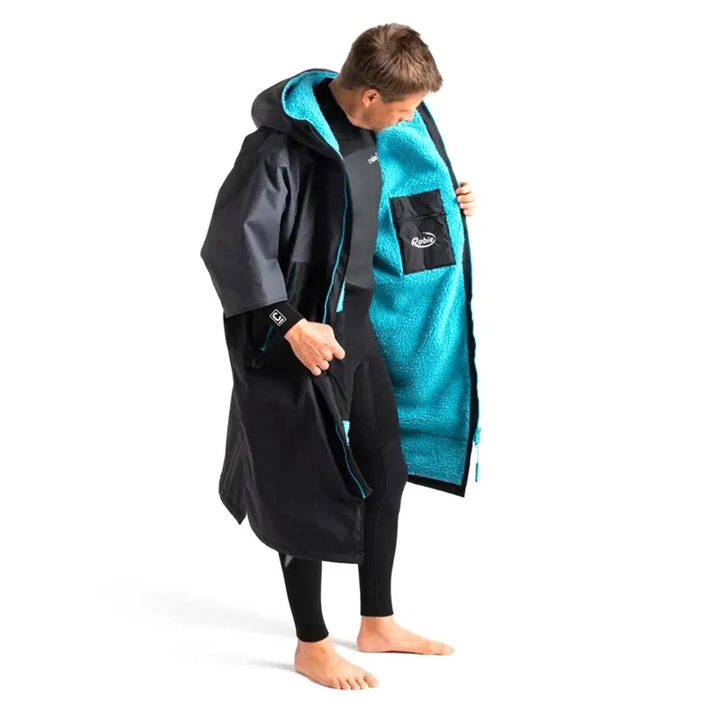 Robie Dry Recycled Charcoal Blue Short Sleeve Robe 1